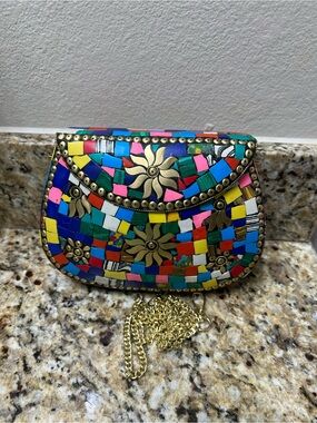 RAMLA Multicolor Mosaic Crossbody Bag